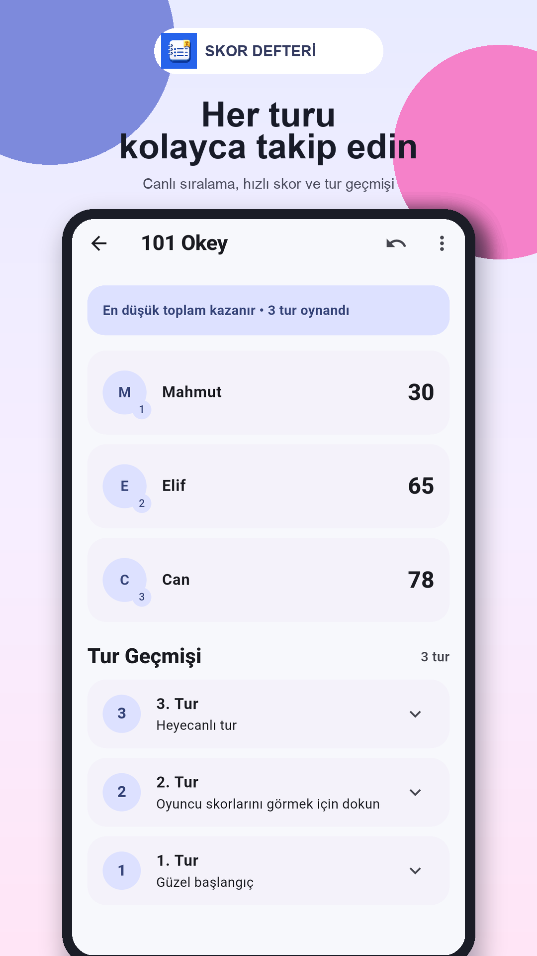Skor Defteri ekran görüntüsü 3