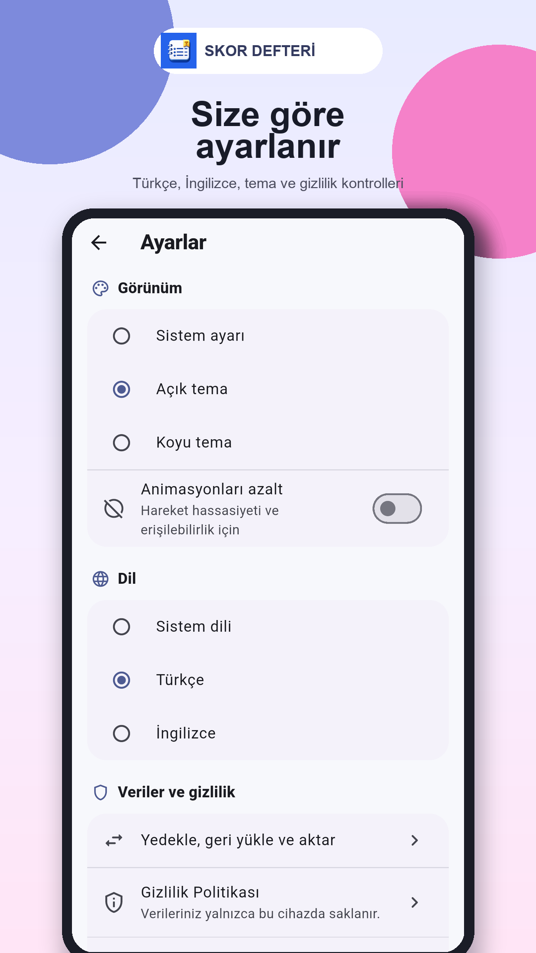 Skor Defteri ekran görüntüsü 6